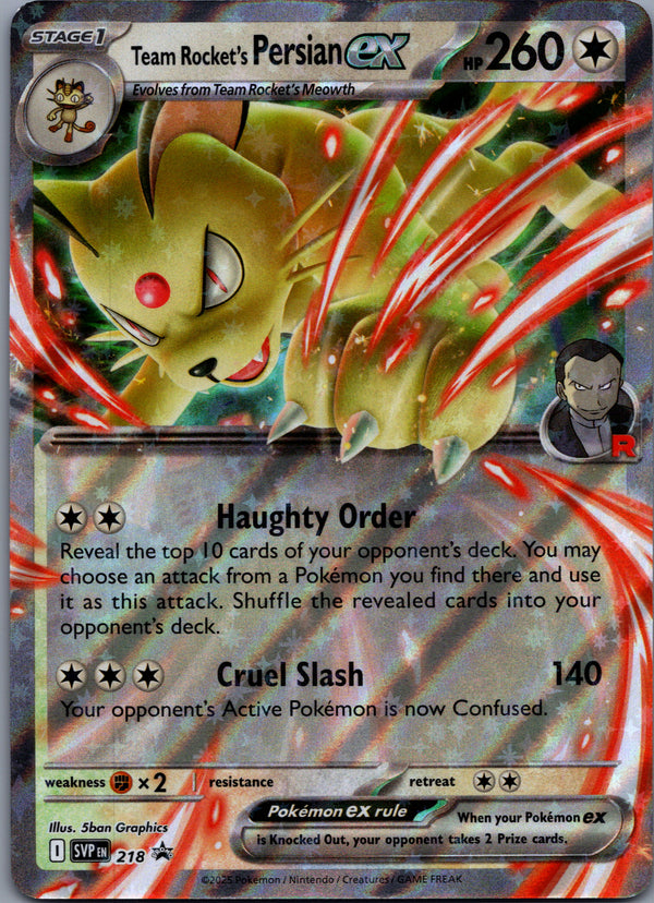218 Team Rocket's Persian ex SV Black Star Promos Promo Near Mint