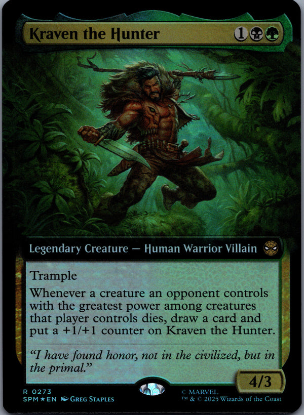 273 Kraven the Hunter [Foil] Marvel's Spider-Man Rare Extended Art Foil Near Mint