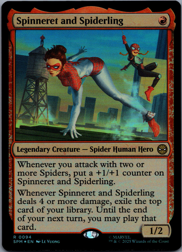 094 Spinneret and Spiderling [Foil] Marvel's Spider-Man Rare Foil Near Mint