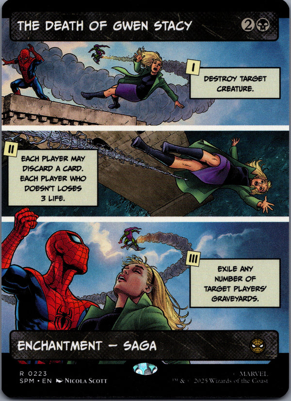 223 The Death of Gwen Stacy Marvel's Spider-Man Rare Borderless Near Mint