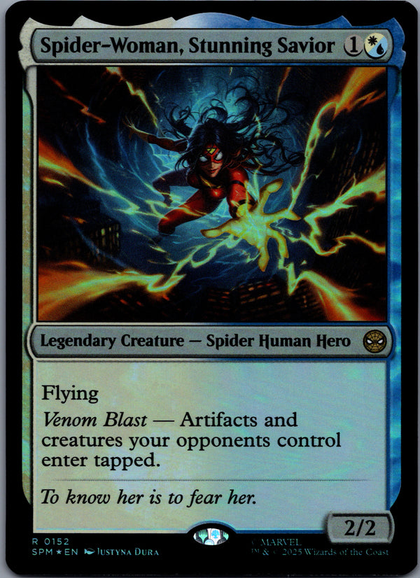 152 Spider-Woman, Stunning Savior [Foil] Marvel's Spider-Man Rare Foil Near Mint