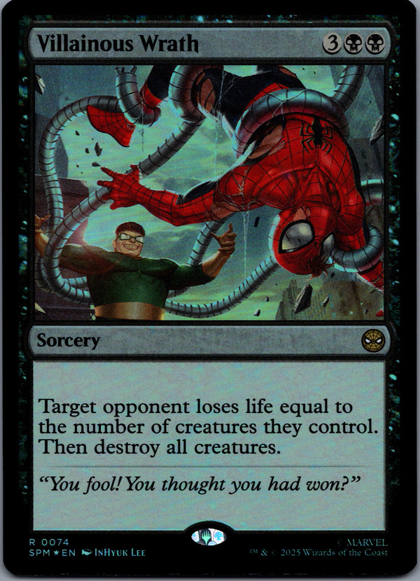 074 Villainous Wrath [Foil] Marvel's Spider-Man Rare Foil Near Mint