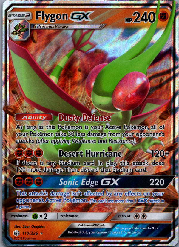 110 Flygon GX Cosmic Eclipse Rare Holo GX Near Mint