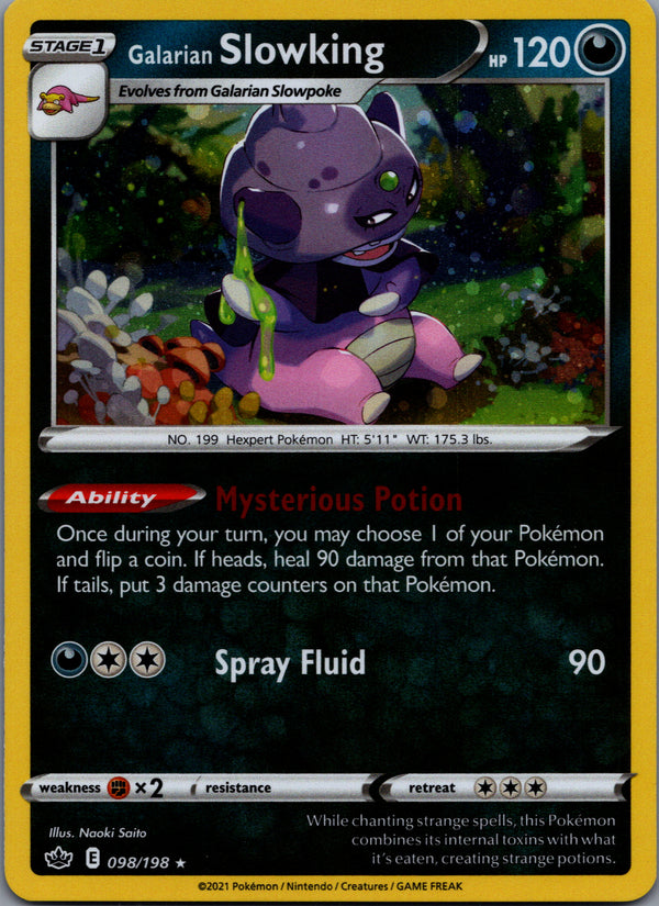 098 Galarian Slowking [Cosmos Holo] Chilling Reign Rare Holo Near Mint