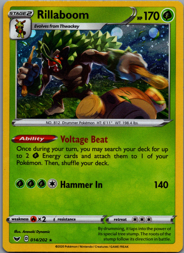 014 Rillaboom [Cosmos Holo] Sword & Shield Rare Holo Near Mint