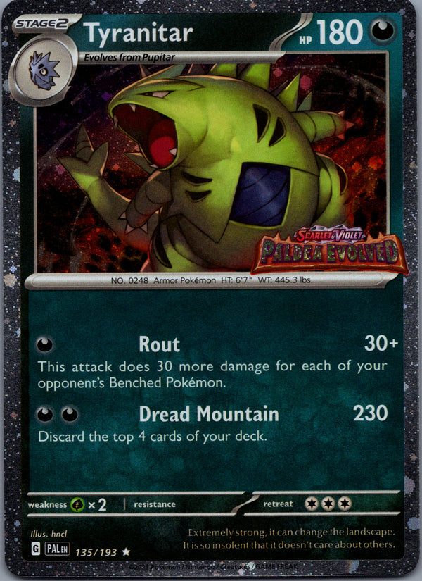 135 Tyranitar [Stamped] Paldea Evolved Rare Near Mint