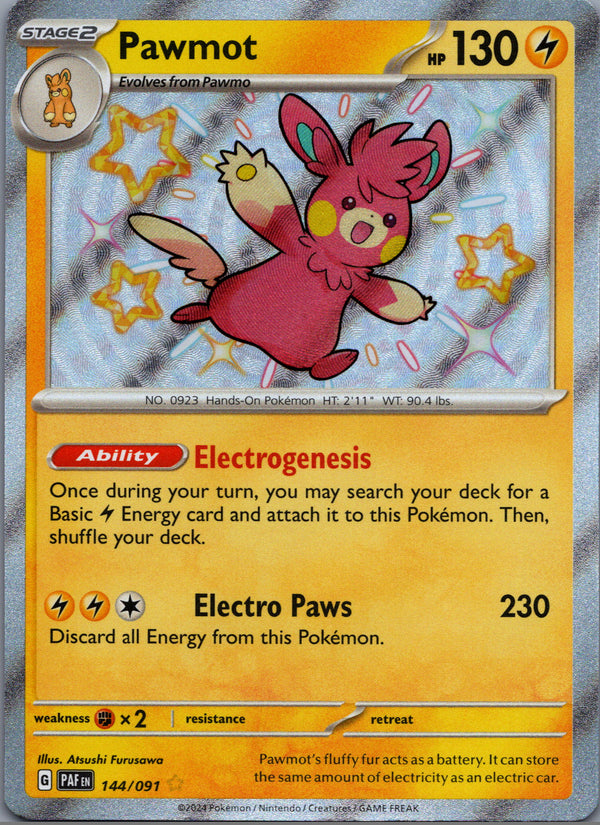 144 Pawmot Paldean Fates Shiny Rare Near Mint