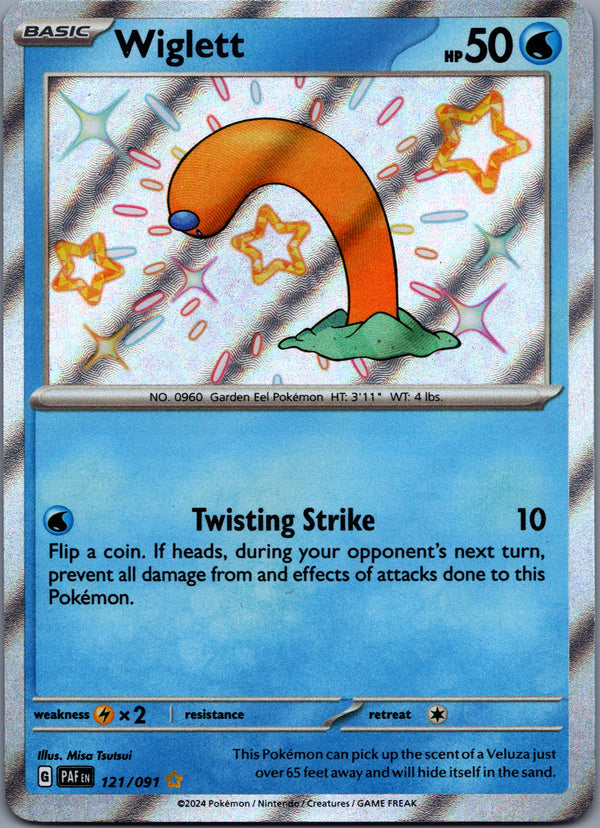121 Wiglett Paldean Fates Shiny Rare Near Mint