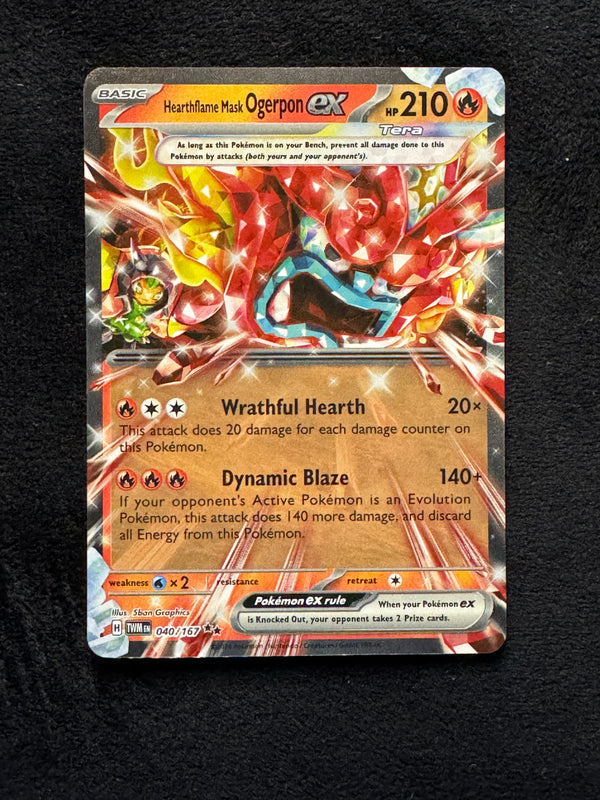 040 Hearthflame Mask Ogerpon ex Twilight Masquerade Double Rare Near Mint