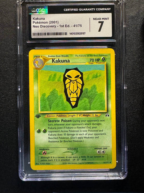 041 Kakuna (1st Edition) Neo Discovery Uncommon CGC 7
