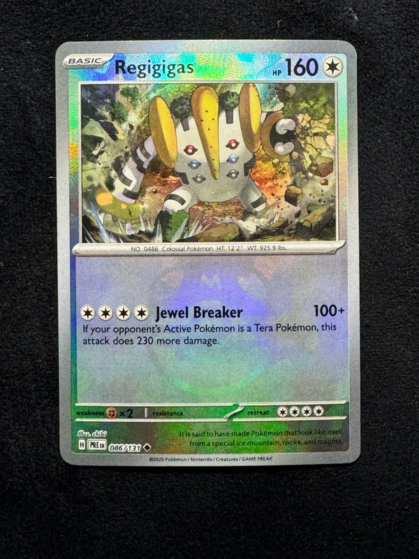 086 Regigigas Prismatic Evolutions Master Ball Holo Near Mint