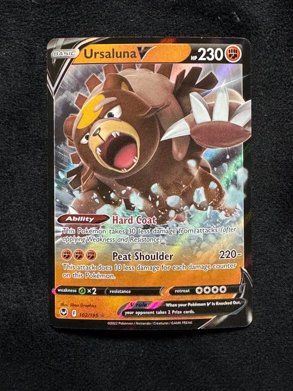 102 Ursaluna V Silver Tempest Holo Rare V Near Mint