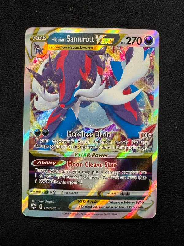 102 Hisuian Samurott VSTAR Astral Radiance Holo Rare VSTAR Near Mint