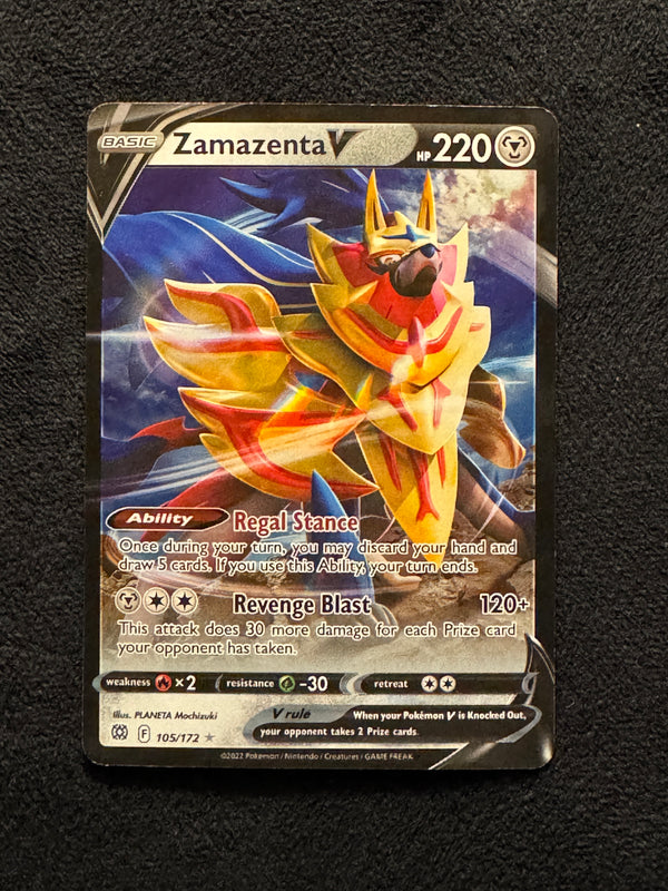 105 Zamazenta V Brilliant Stars Holo Rare V NM