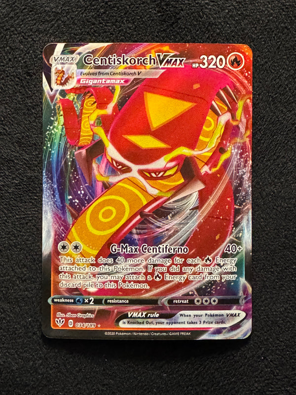 034 Centiskorch VMAX Darkness Ablaze Holo Rare VMAX Near Mint