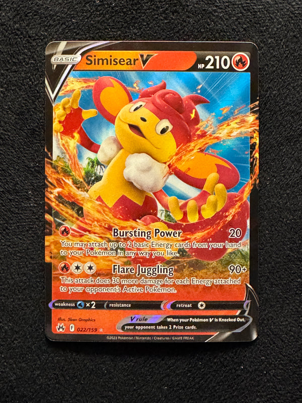 022 Simisear V Crown Zenith Holo Rare V Near Mint