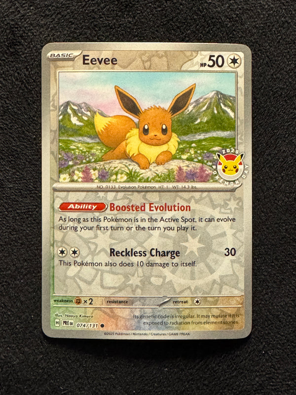 074 Eevee [Pokemon Day] Prismatic Evolutions Common Near Mint