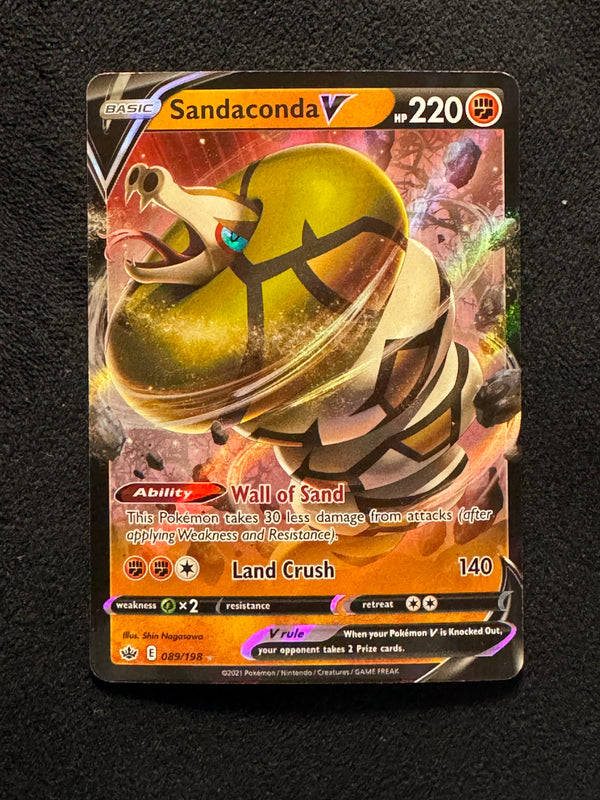 089 Sandaconda V Chilling Reign Holo Rare V Near Mint