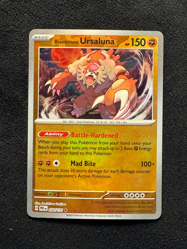 054 Bloodmoon Ursaluna Prismatic Evolutions Poke Ball Holo Near Mint