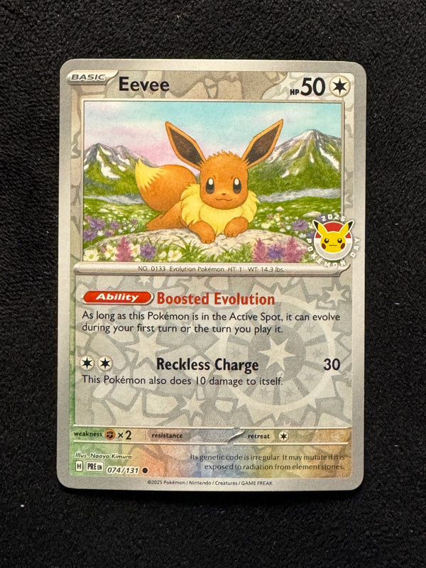 074 Eevee [Pokemon Day] Prismatic Evolutions Common NM
