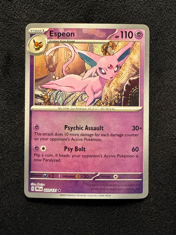 033 Espeon Prismatic Evolutions Poke Ball Holo Near Mint