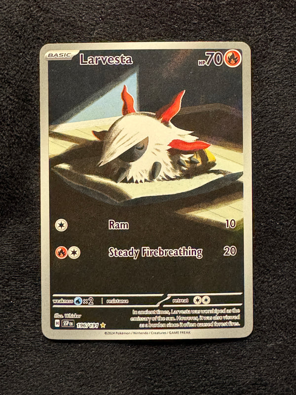 196 Larvesta Surging Sparks Illustration Rare Near Mint