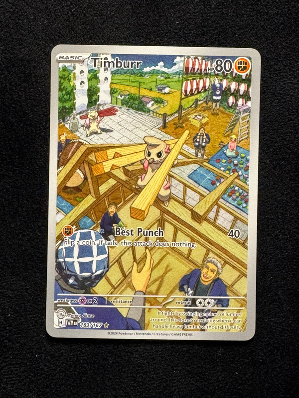 183 Timburr Twilight Masquerade Illustration Rare Near Mint