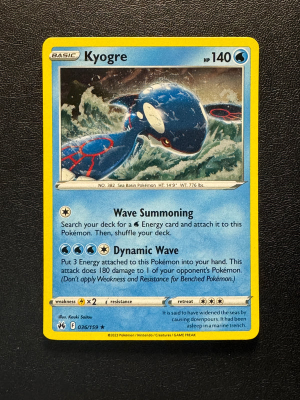 036 Kyogre Crown Zenith Rare Holo Near Mint