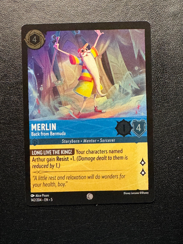 142 Merlin - Back from Bermuda [Foil] Shimmering Skies Common Near Mint