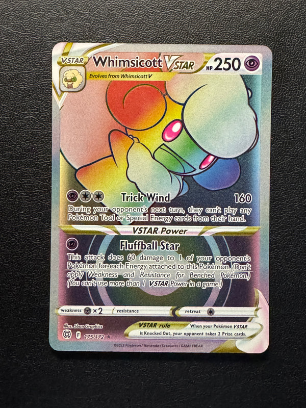 175 Whimsicott VSTAR Brilliant Stars Rare Rainbow Near Mint
