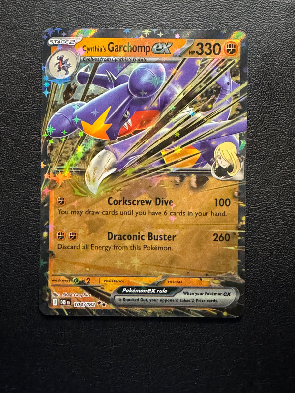 104 Cynthia's Garchomp ex Destined Rivals Double Rare Near Mint