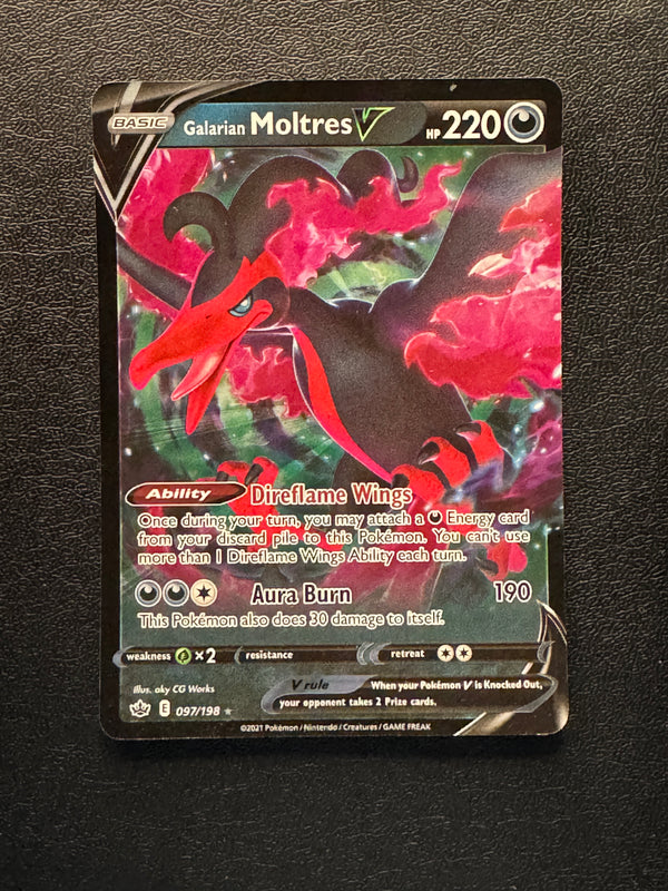 097 Galarian Moltres V Chilling Reign Holo Rare V Near Mint