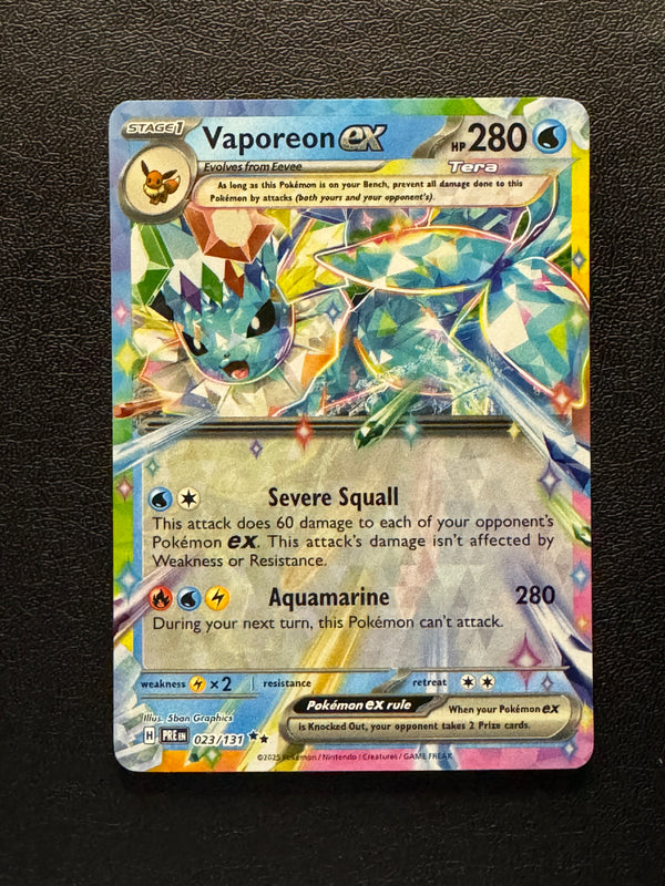 023 Vaporeon ex Prismatic Evolutions Double Rare Near Mint