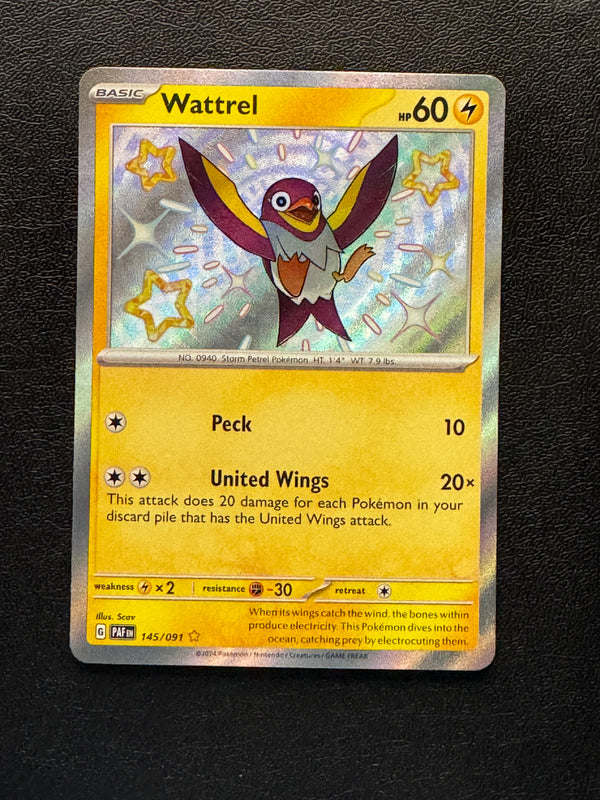 145 Wattrel Paldean Fates Shiny Rare Near Mint