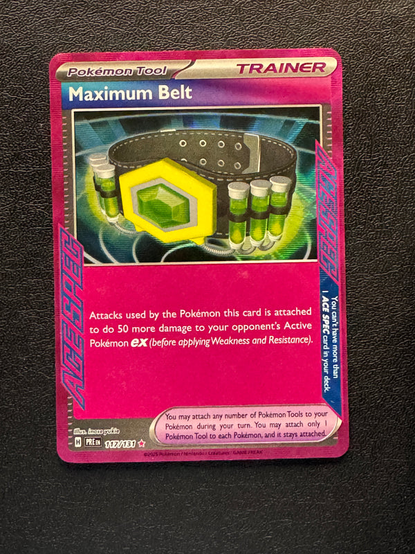 117 Maximum Belt Prismatic Evolutions Ace Spec Near Mint