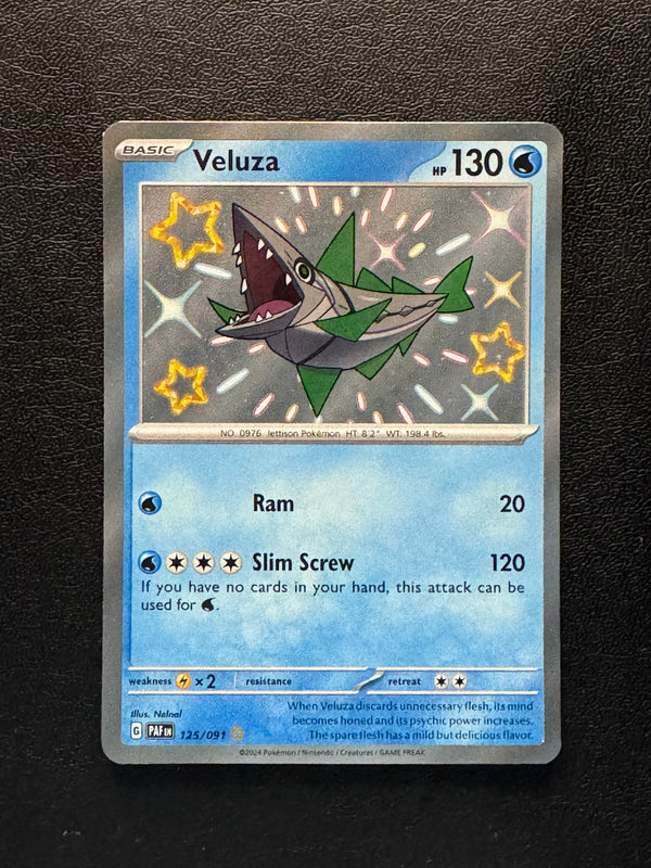 125 Veluza Paldean Fates Shiny Rare Near Mint