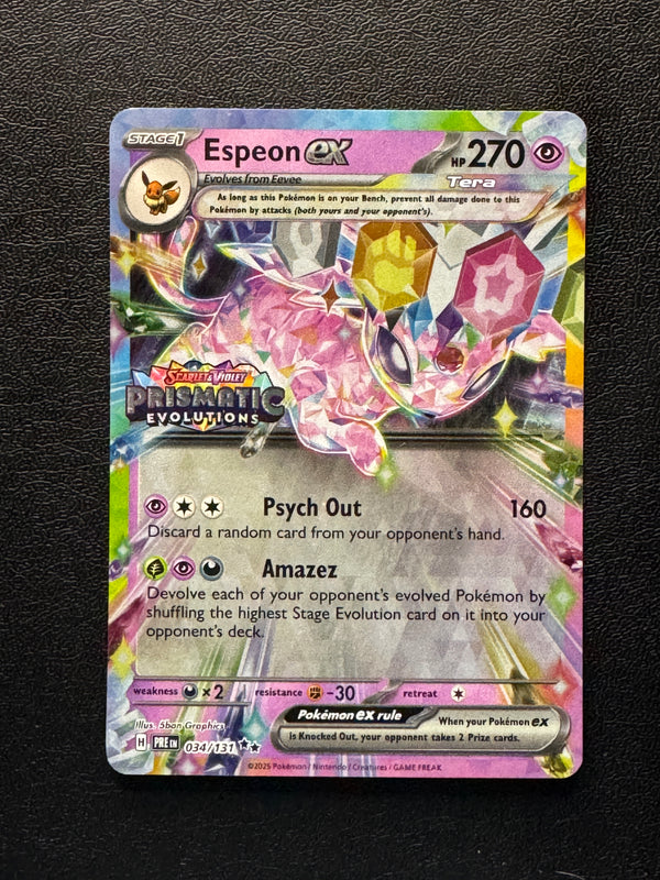 034 Espeon ex [Stamped] Prismatic Evolutions Double Rare Near Mint