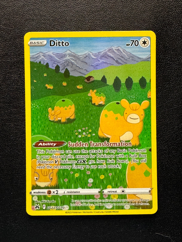 GG22 Ditto Crown Zenith Rare Holo Near Mint