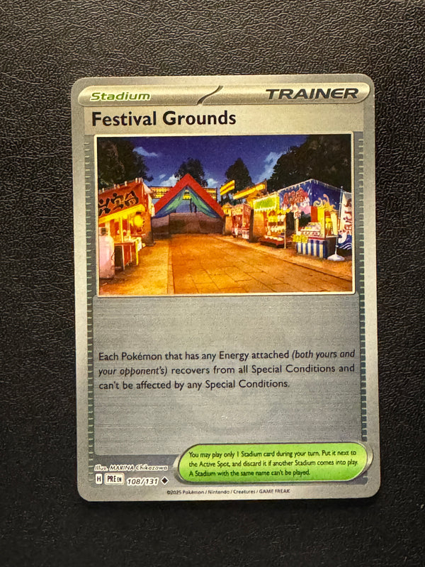 108 Festival Grounds [Poke Ball] Prismatic Evolutions Uncommon Near Mint