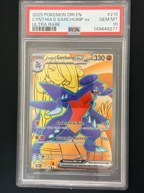 215 Cynthia's Garchomp ex Destined Rivals Ultra Rare PSA 10