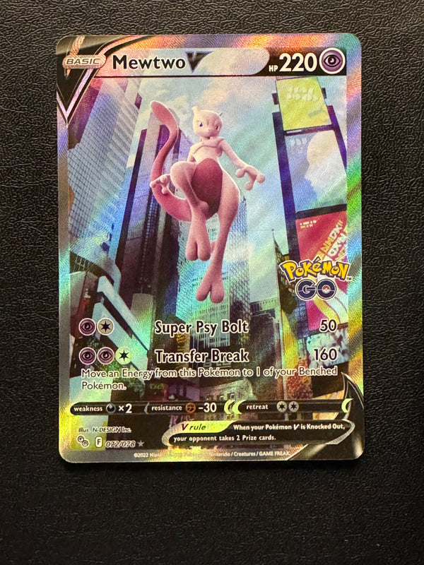 072 Mewtwo V Pokemon GO Rare Ultra Near Mint
