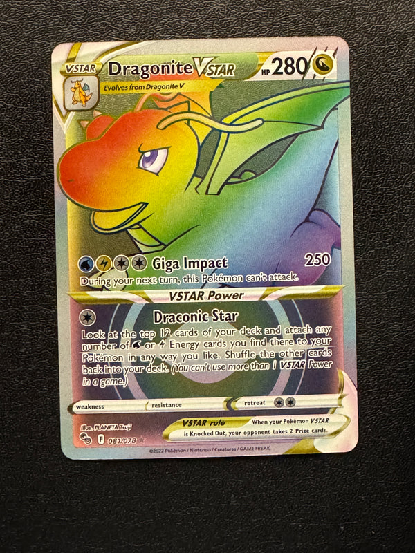 081 Dragonite VSTAR Pokemon GO Rare Rainbow Near Mint