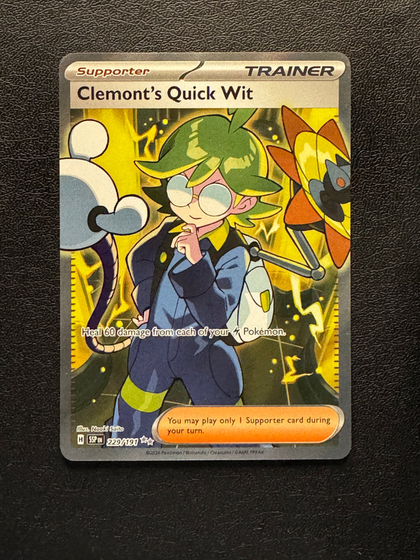 229 Clemont's Quick Wit Surging Sparks Ultra Rare NM
