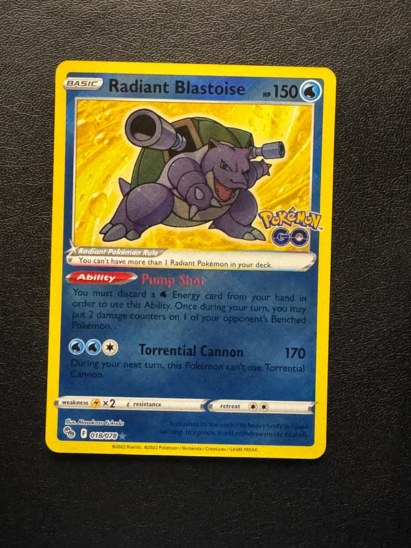 018 Radiant Blastoise Pokemon GO Radiant Rare Near Mint