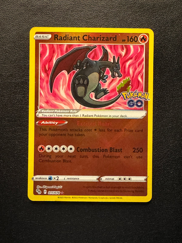 011 Radiant Charizard Pokemon GO Radiant Rare Near Mint
