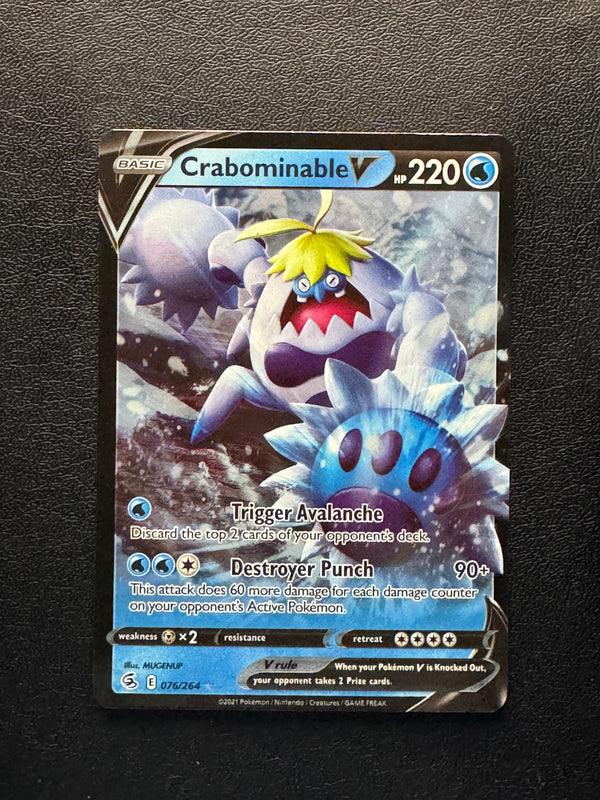 076 Crabominable V Fusion Strike Holo Rare V NM