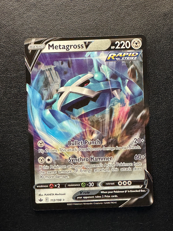 112 Metagross V Chilling Reign Holo Rare V NM