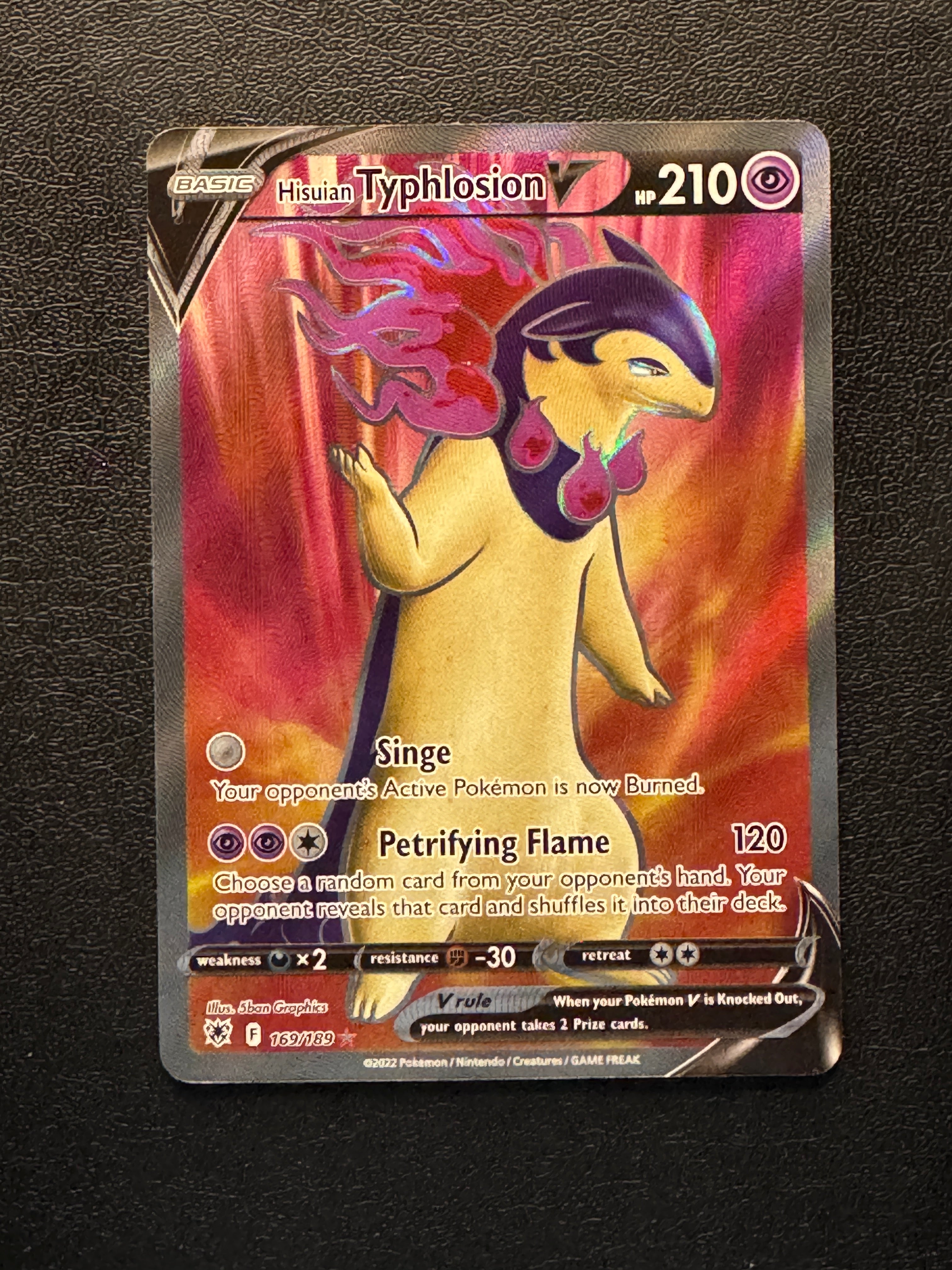 hisuian typhlosion pokemon card 169 V Astral Radiance Rare Ultra Near Mint Color:Blaze video game the Defending Pokémon cant Which trainer card do