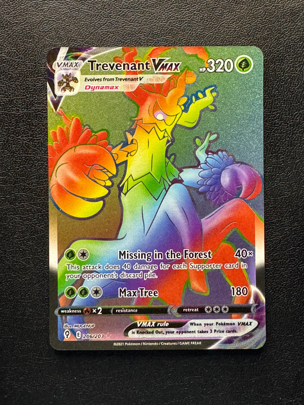 206 Trevenant VMAX Evolving Skies Rare Rainbow Near Mint