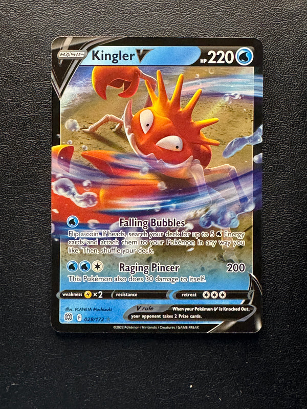 028 Kingler V Brilliant Stars Holo Rare V Near Mint